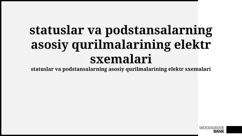 Asosiy Qurilmalar Elektr sxemalari 1