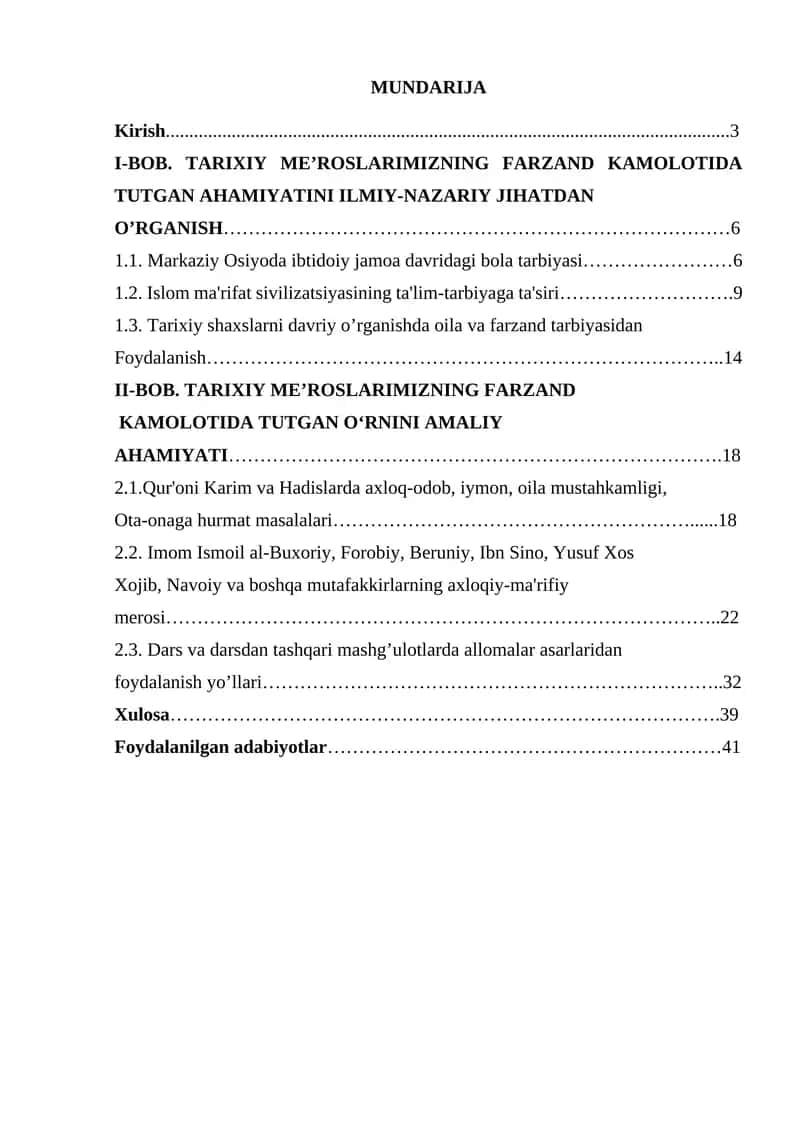 Tarixiy me’roslarimizning farzand kamolotida  tutgan ahamiyatini ilmiy-nazariy jihatdan 1