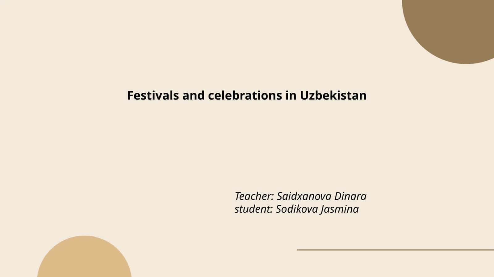 Festivals and celebrations in Uzbekistan 1