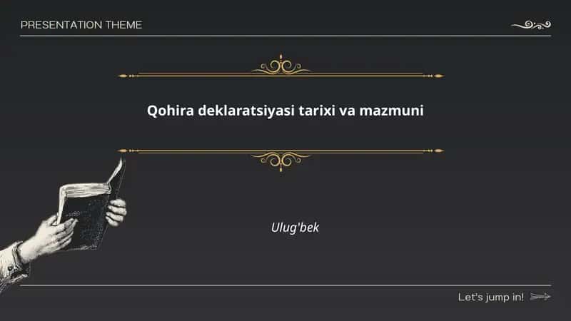 Qohira deklaratsiyasi tarixi va mazmuni 1