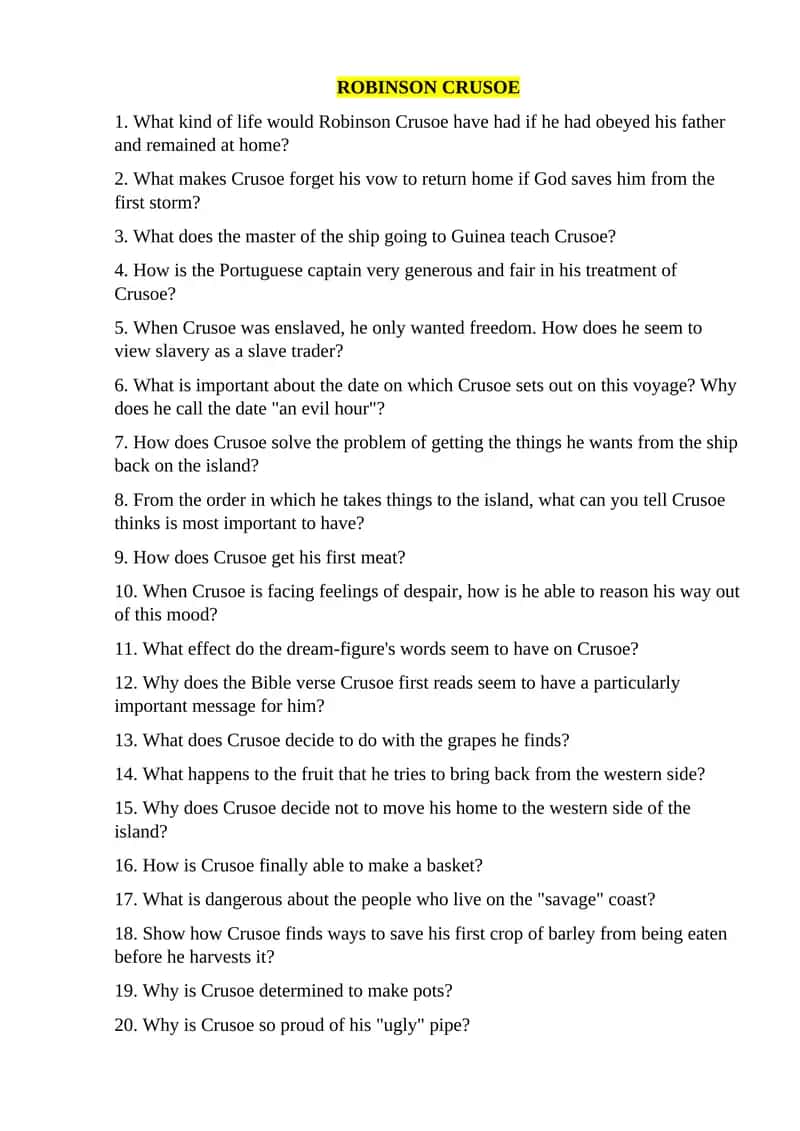 ROBINSON CRUSOE 1