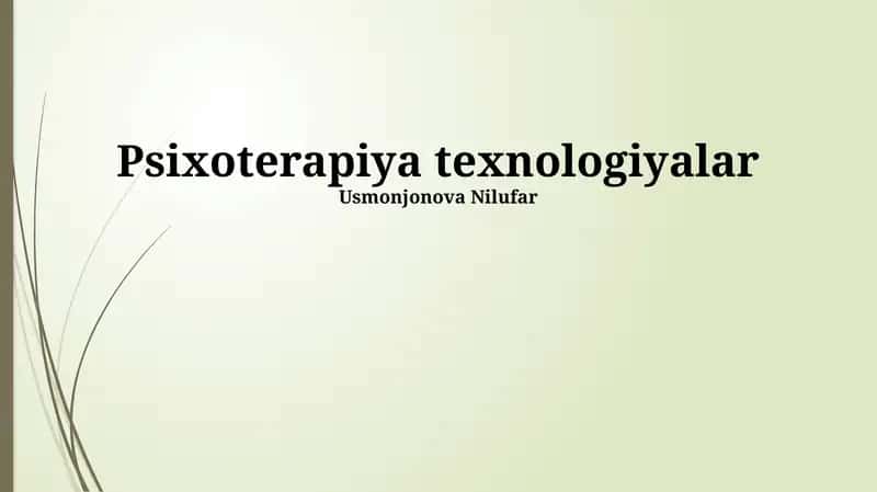 Psixoterapiya Texnologiyalar 1