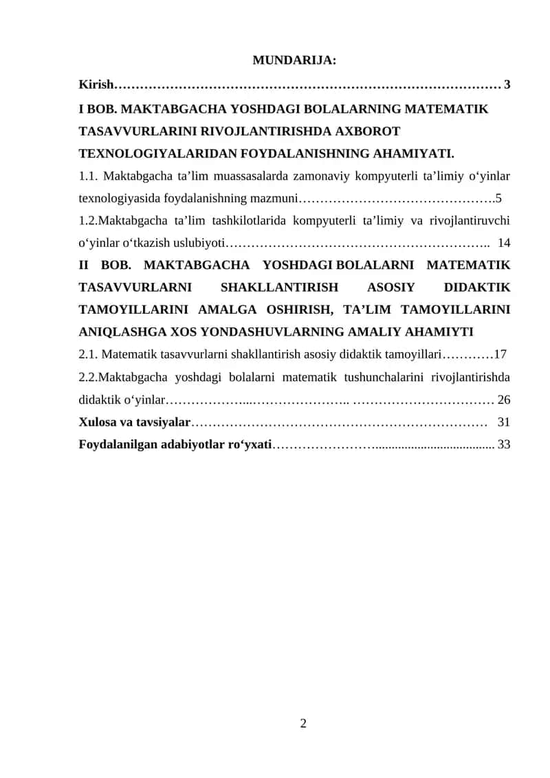 Maktabgacha Yoshdagi Bolalarning Matematik Tasavvurlarini Rivojlantirish 1