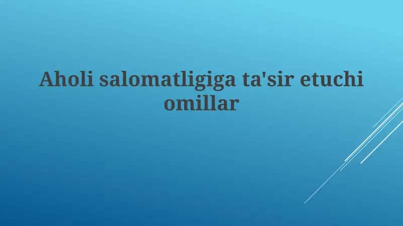 Ijtimoiy-iqtisodiy omillar 1