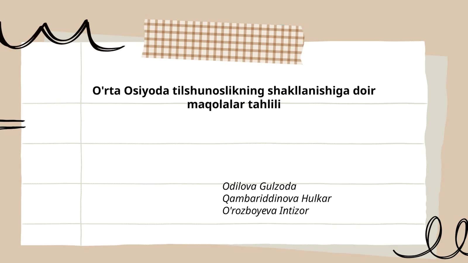 O'rta Osiyoda tilshunoslikning shakllanishiga doir maqolalar tahlili 1