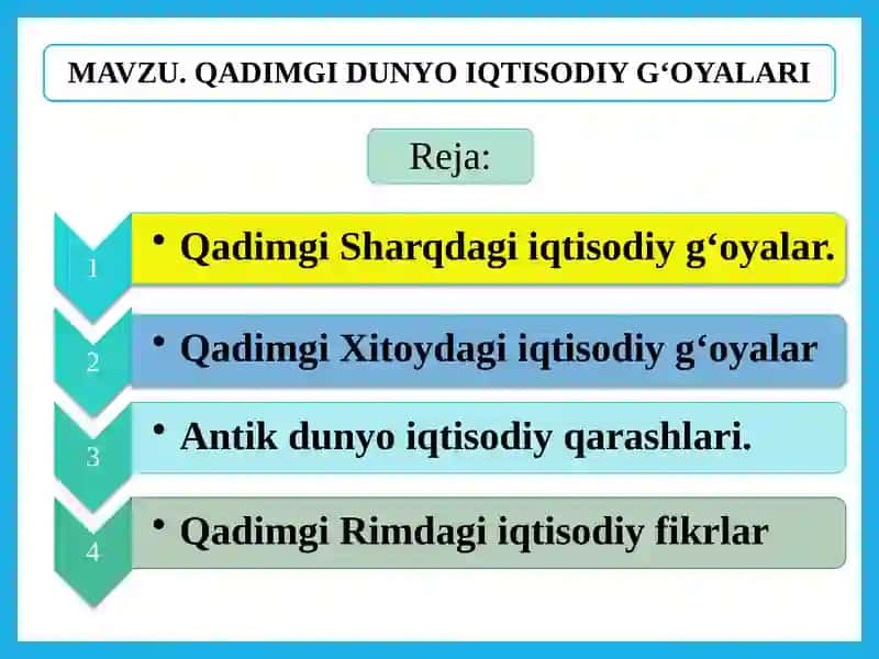 Qadimgi Sharqdagi iqtisodiy g‘oyalar