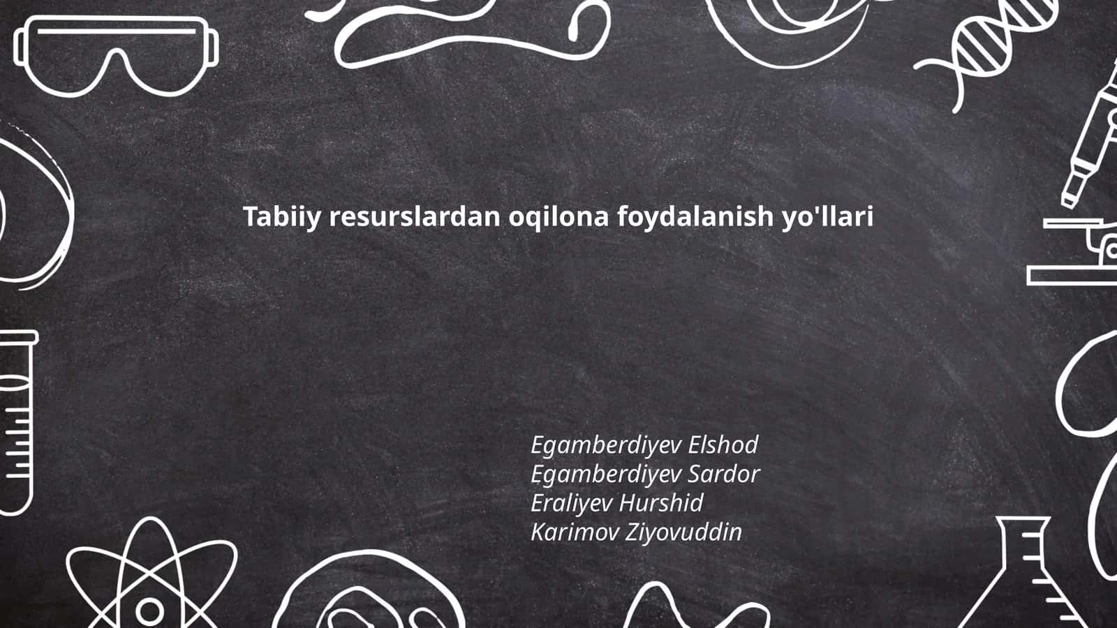Tabiiy resurslardan oqilona foydalanish yo'llari 1
