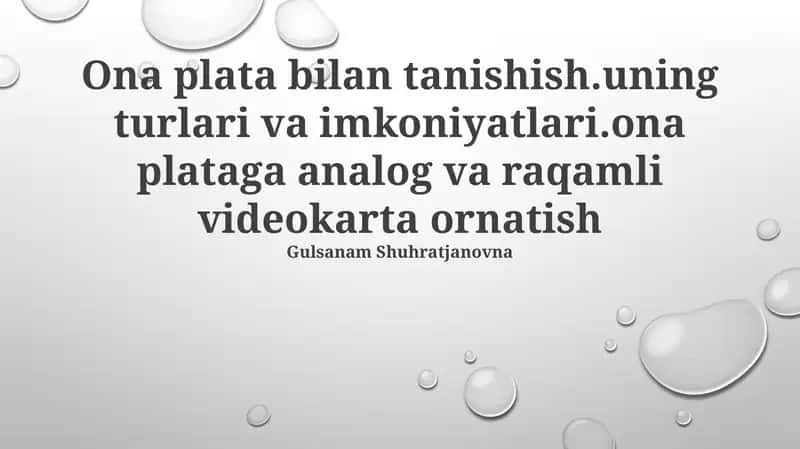 Ona plataga analog va raqamli videokarta ornatish 1
