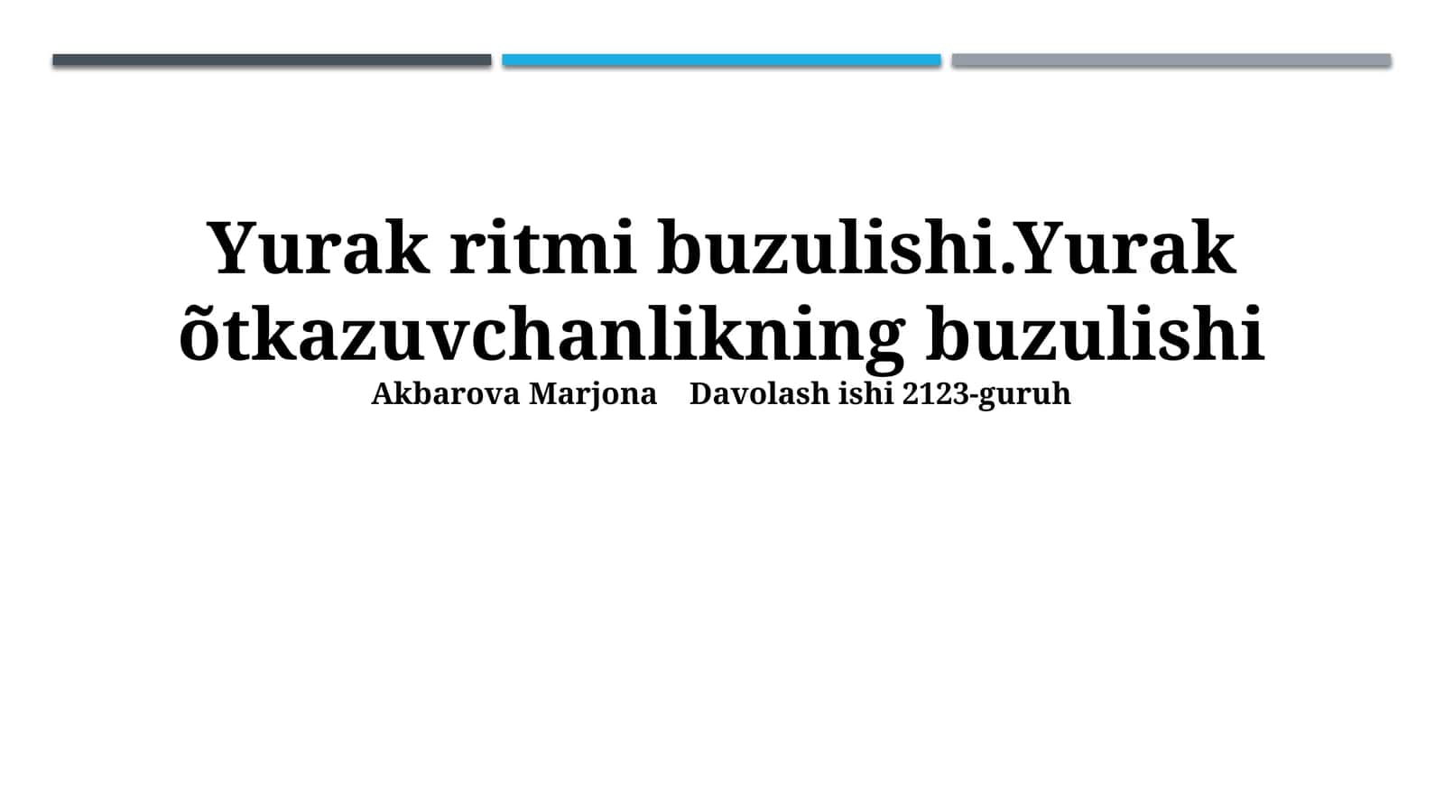 Yurak ritmi buzulishi 1