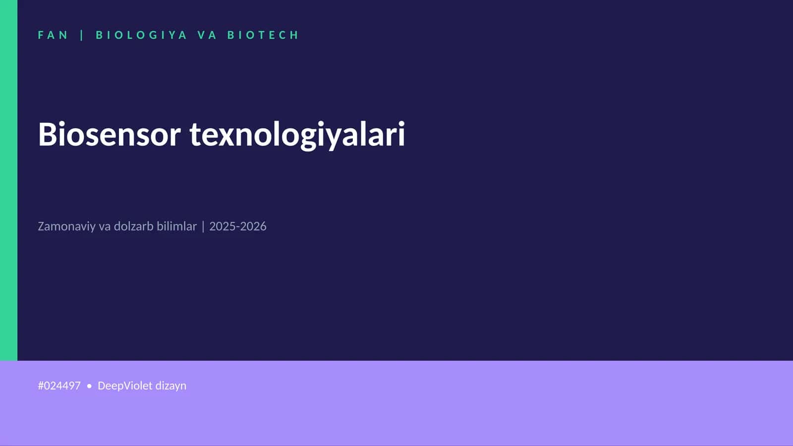 Biosensor texnologiyalari 1