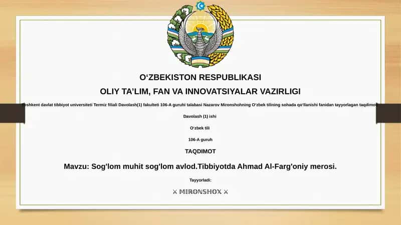 Ahmad al-Farg'oniy merosi 1