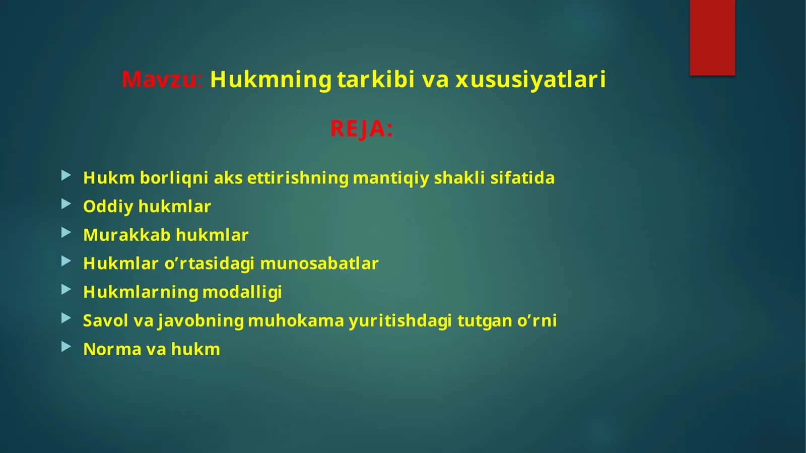 Hukmning tarkibi va xususiyatlari 1