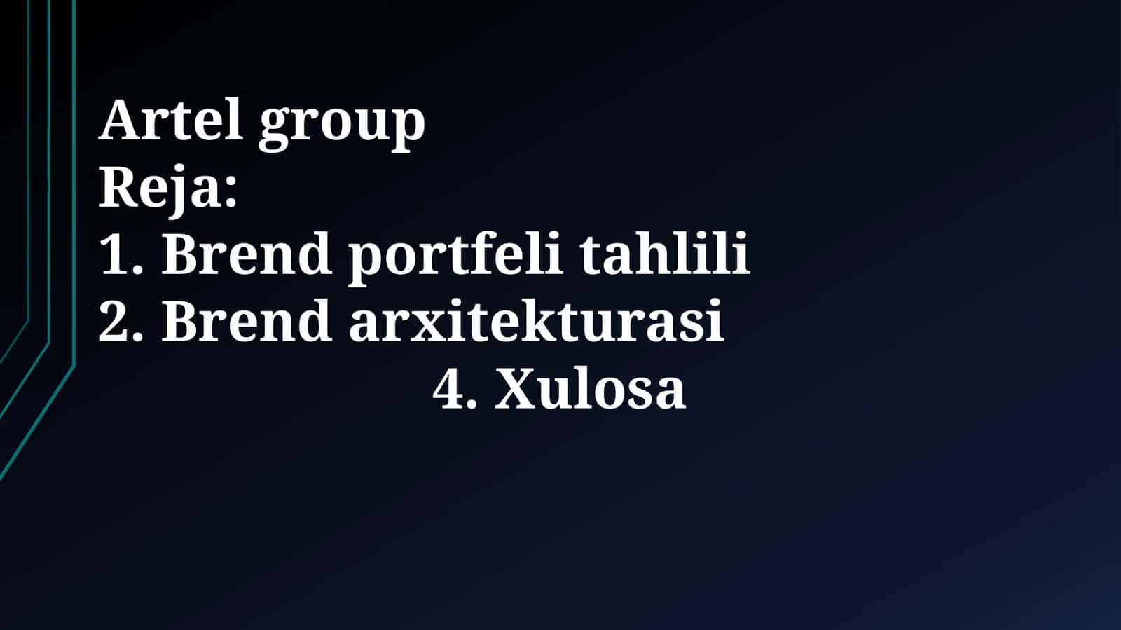 Brend portfeli tahlili 1