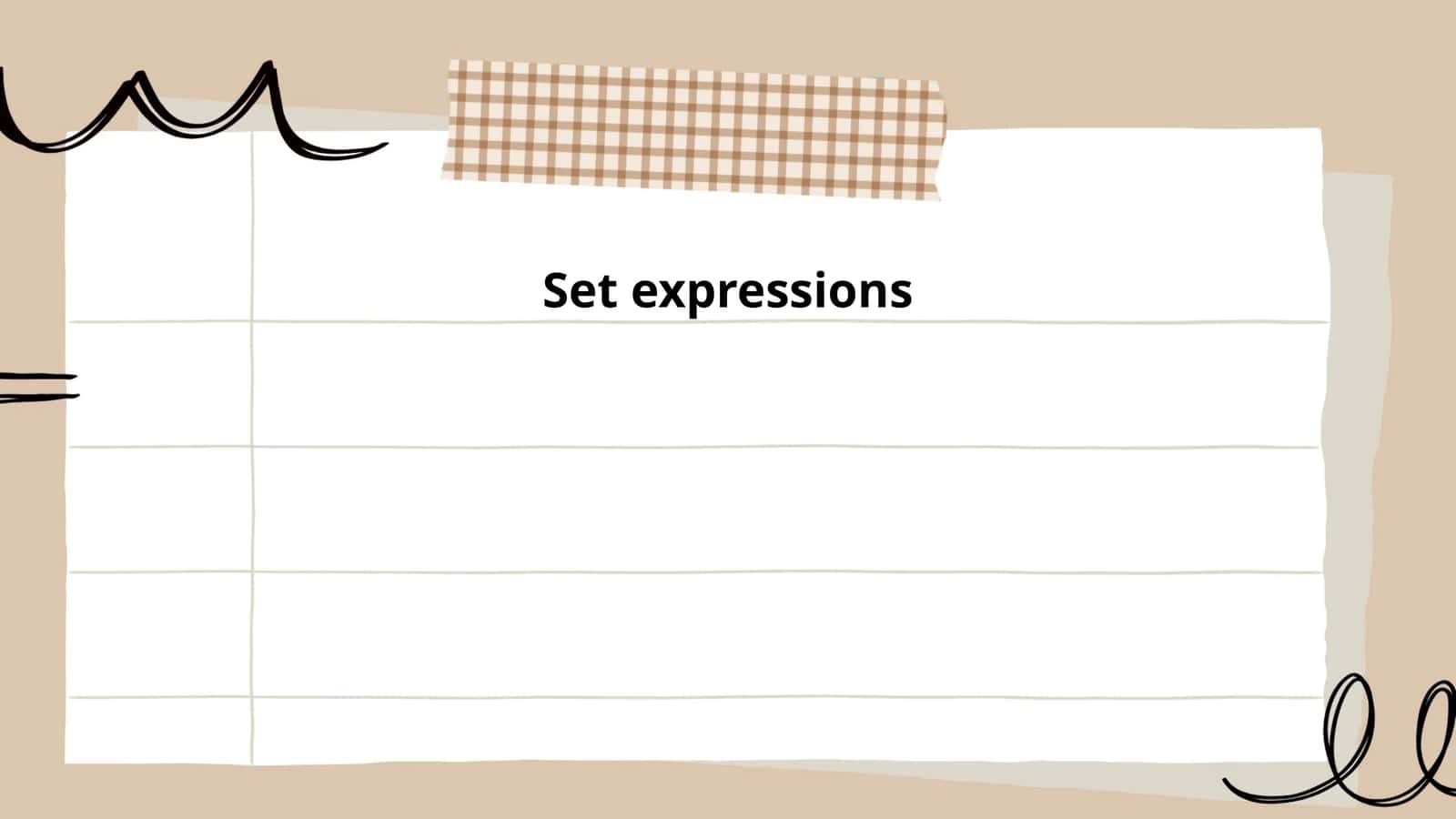 Set expressions 1