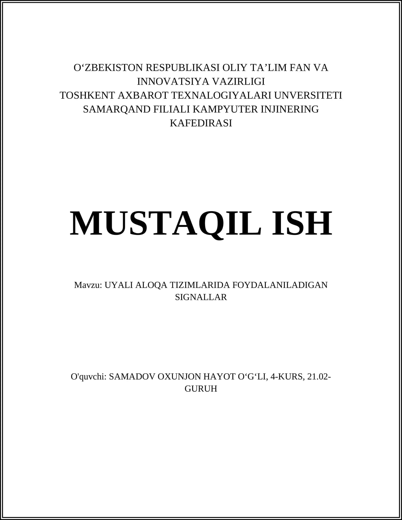 UYALI ALOQA TIZIMLARIDA FOYDALANILADIGAN SIGNALLAR 1