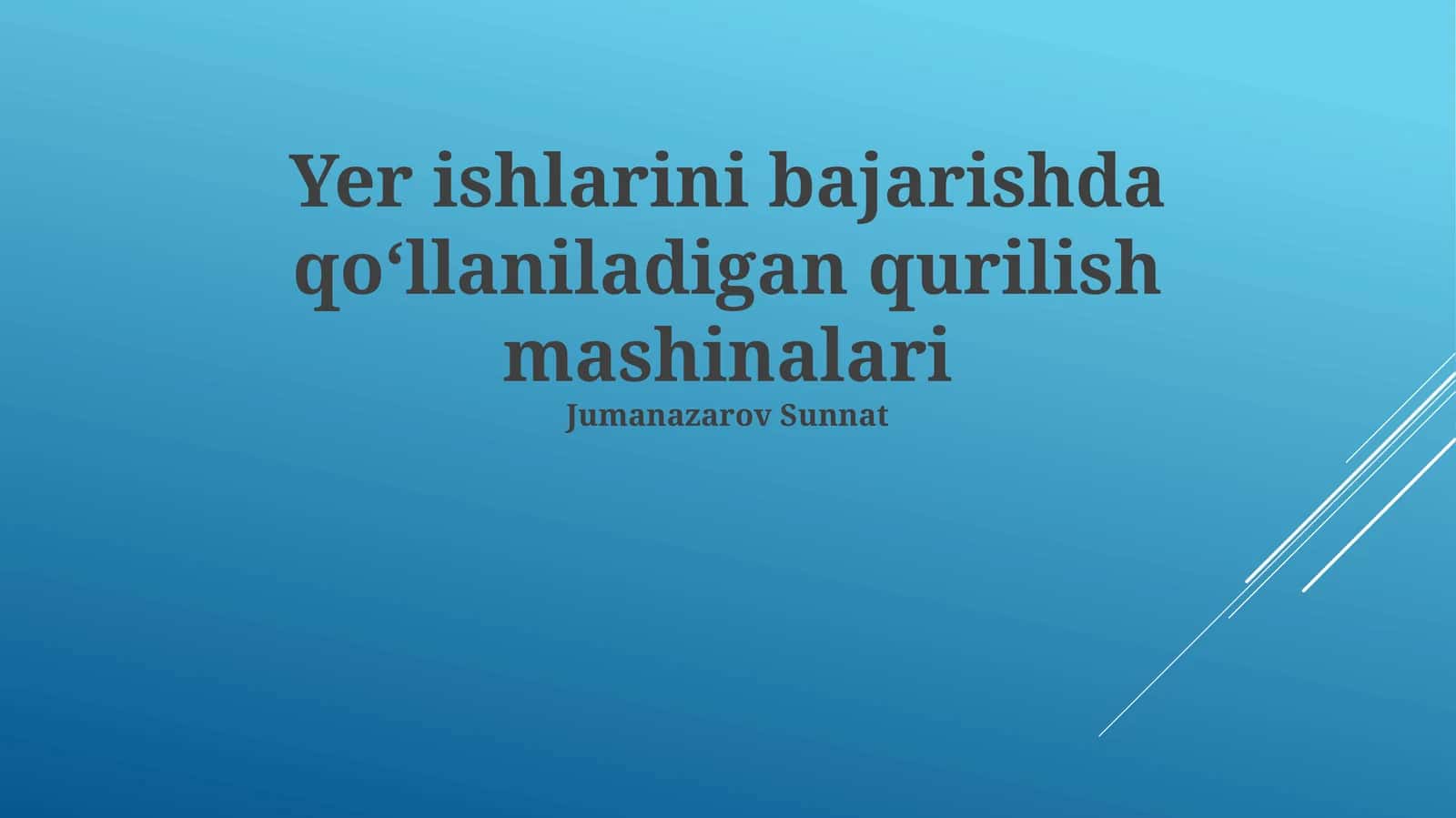 Tuproq ishlarida ishlatiladigan qurilish texnikasi turlari va qo'llanilishi 1