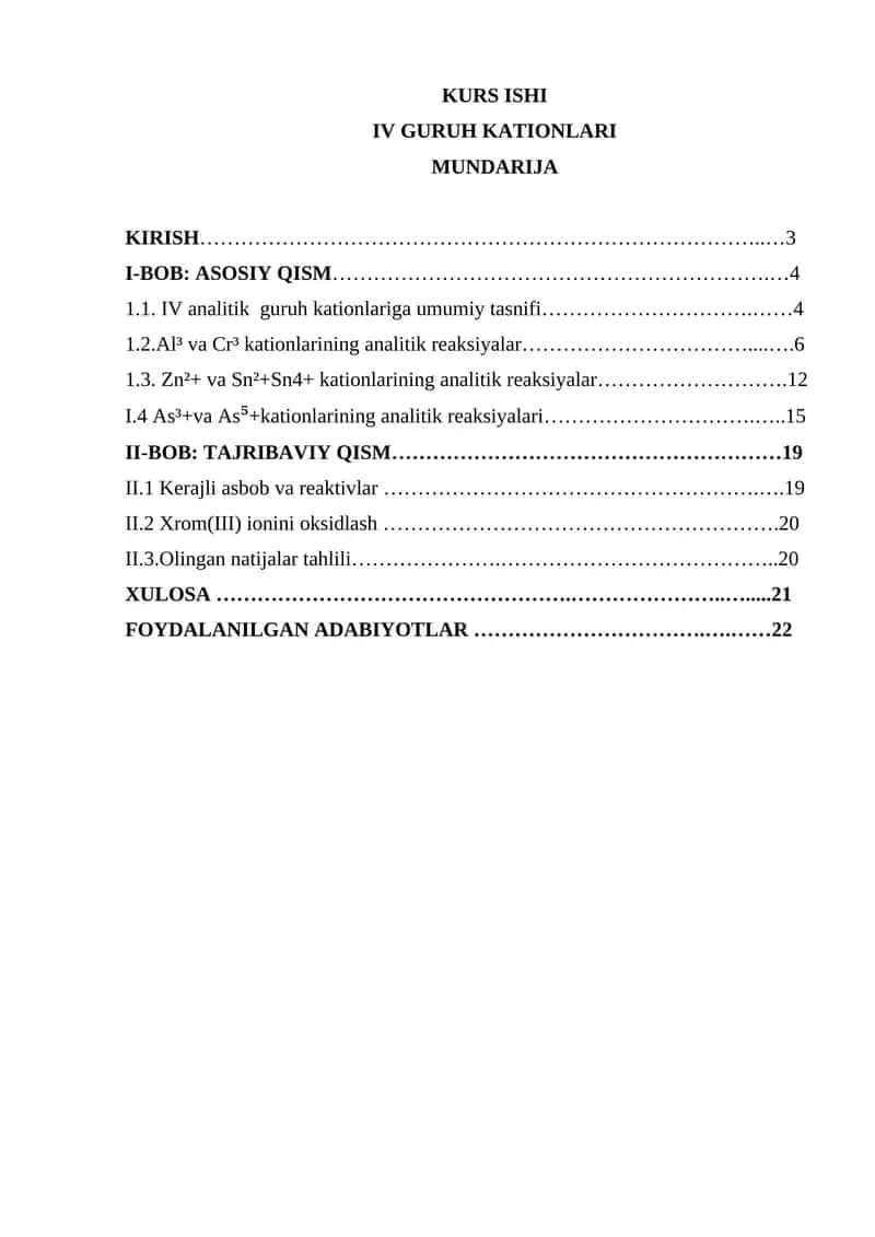 IV GURUH KATIONLARI 1