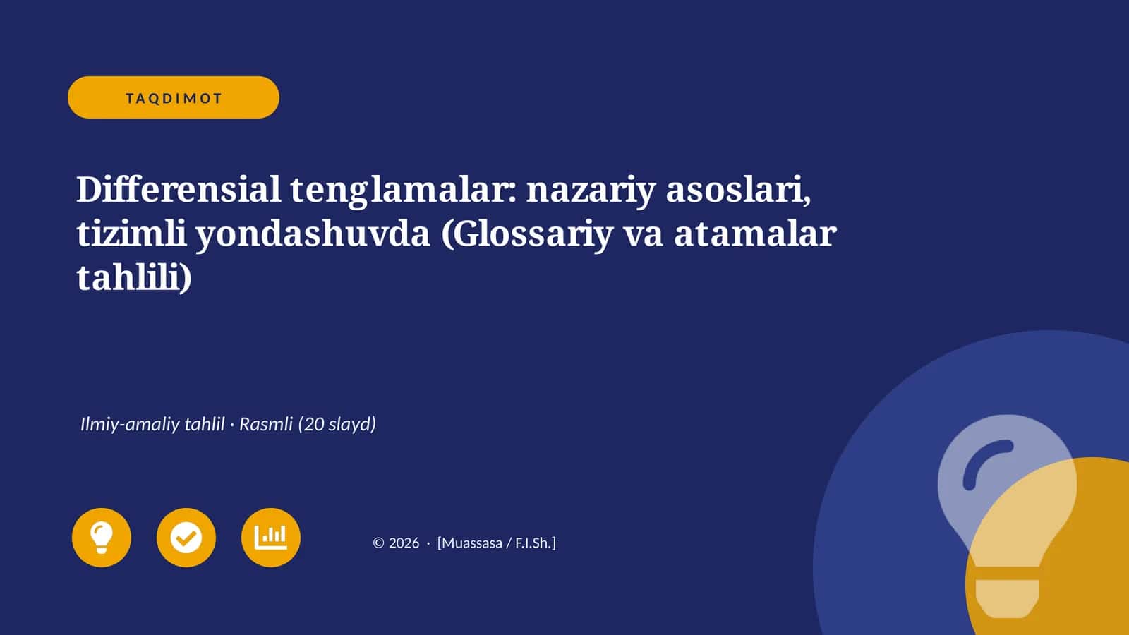 Differensial tenglamalar: nazariy asoslari, tizimli yondashuvda 1