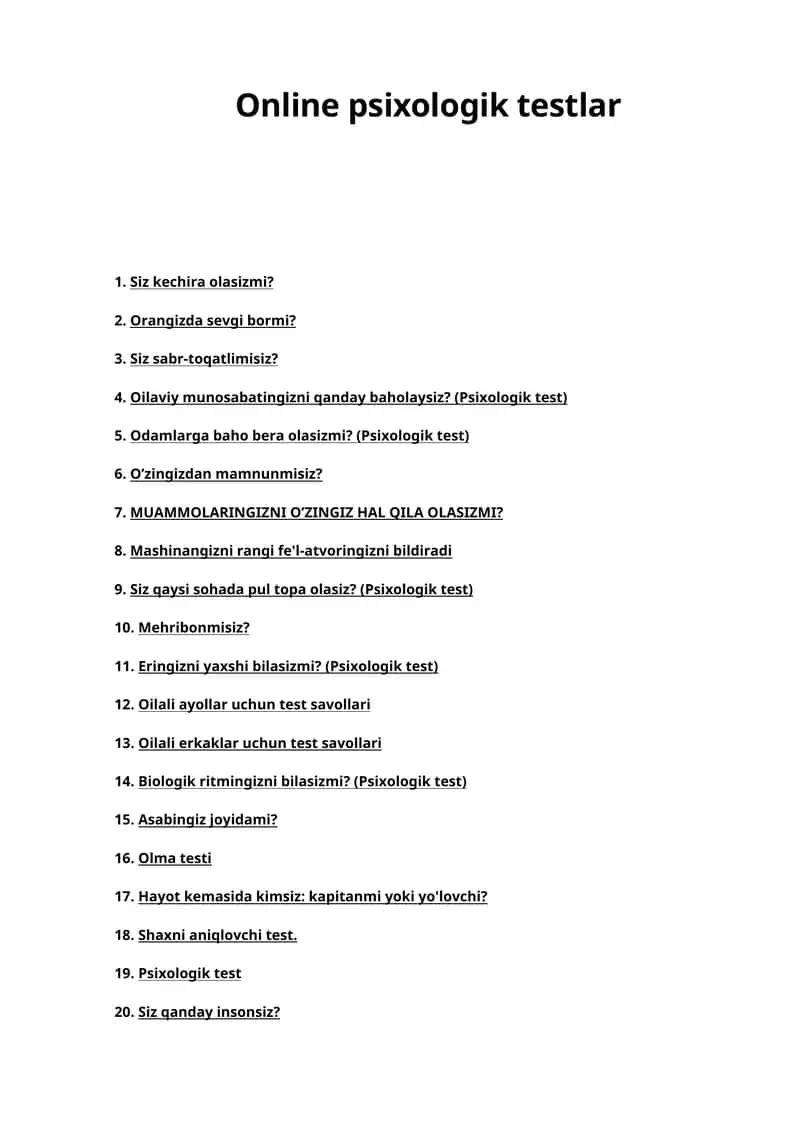 Online psixologik testlar 1