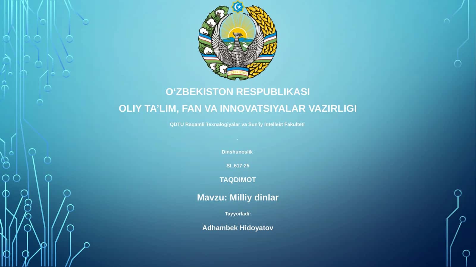 Milliy dinlar 1
