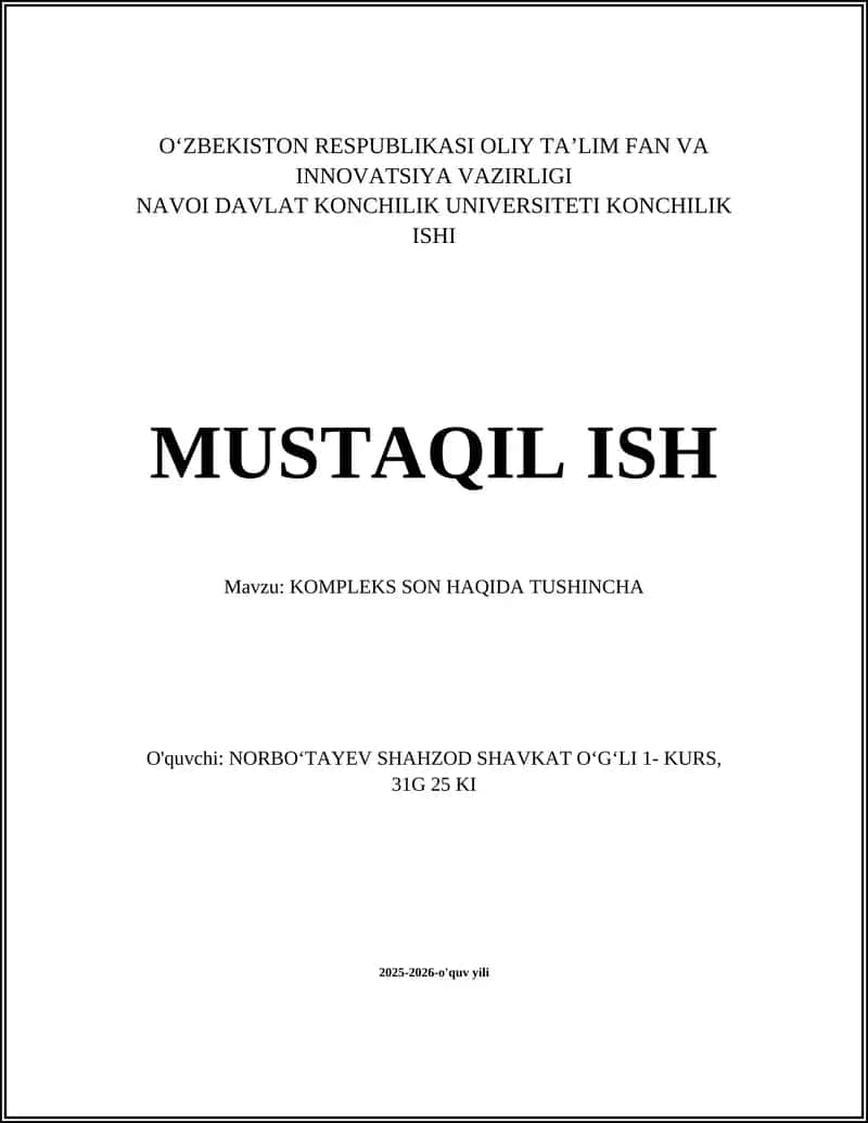 Kompleks son haqida tushincha 1