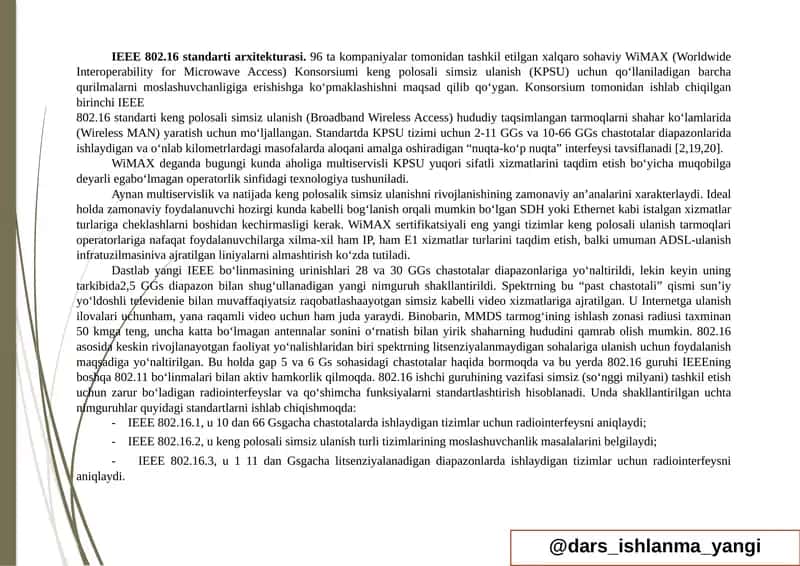IEEE 802.16 standarti arxitekturasi 1