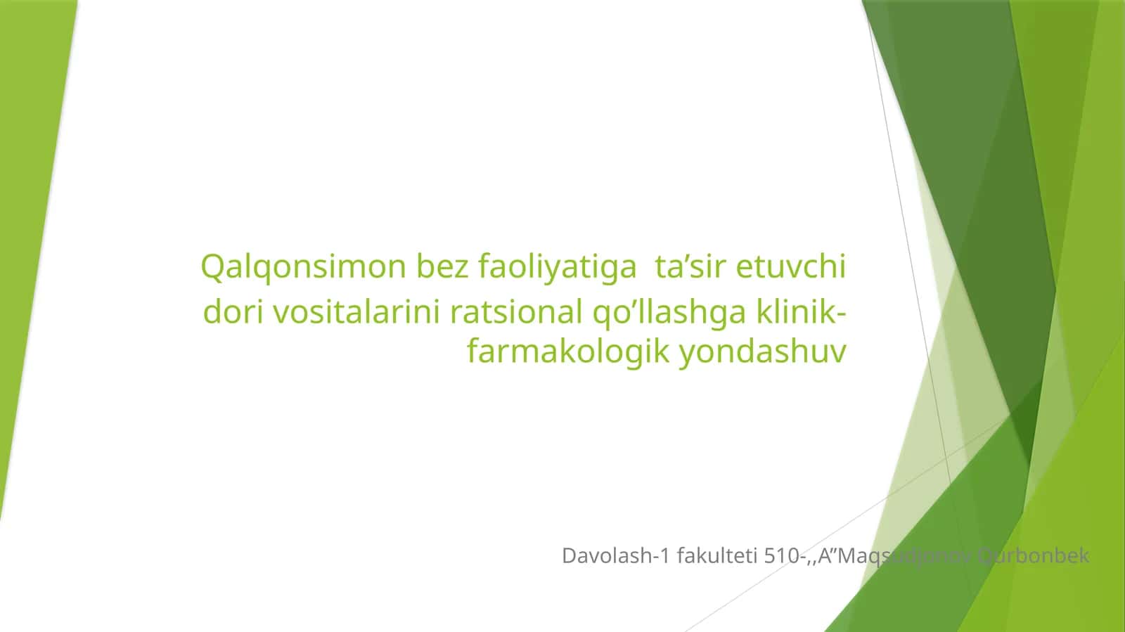 Qalqonsimon bez faoliyatiga ta’sir etuvchi dorivor vositalarini ratsional qo’llashga klinik-farmakologik yondashuv 1