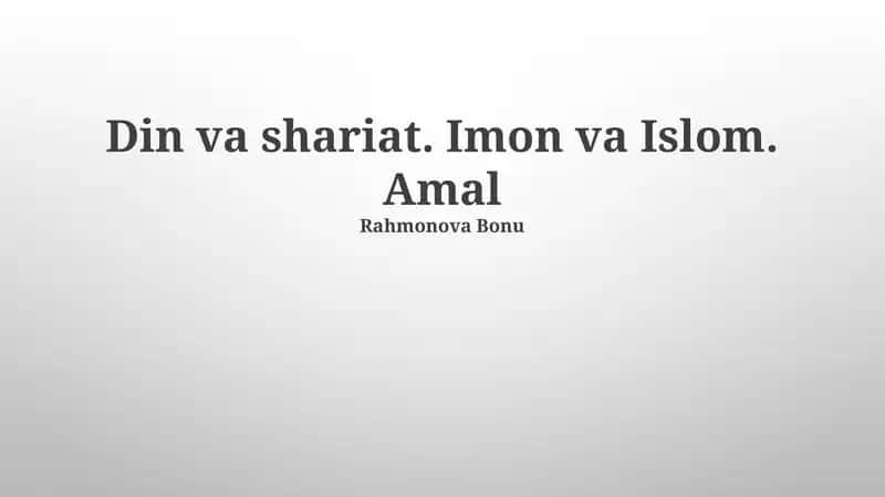 Taqvodorlik va Amal 1