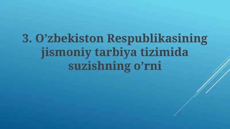 Suzishning O'zbekiston jismoniy tarbiya dasturi 1