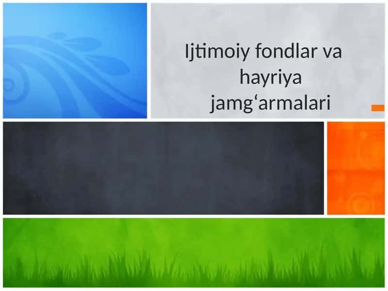 Ijtimoiy fondlar va hayriya jamg‘armalari 1
