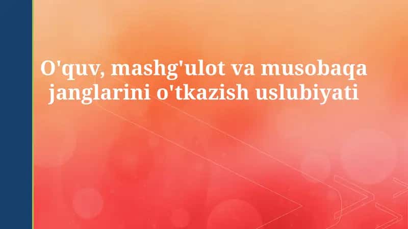 Mashg'ulotlar va Musobaqalarga Tayyorgarlik Metodologiyasi 1