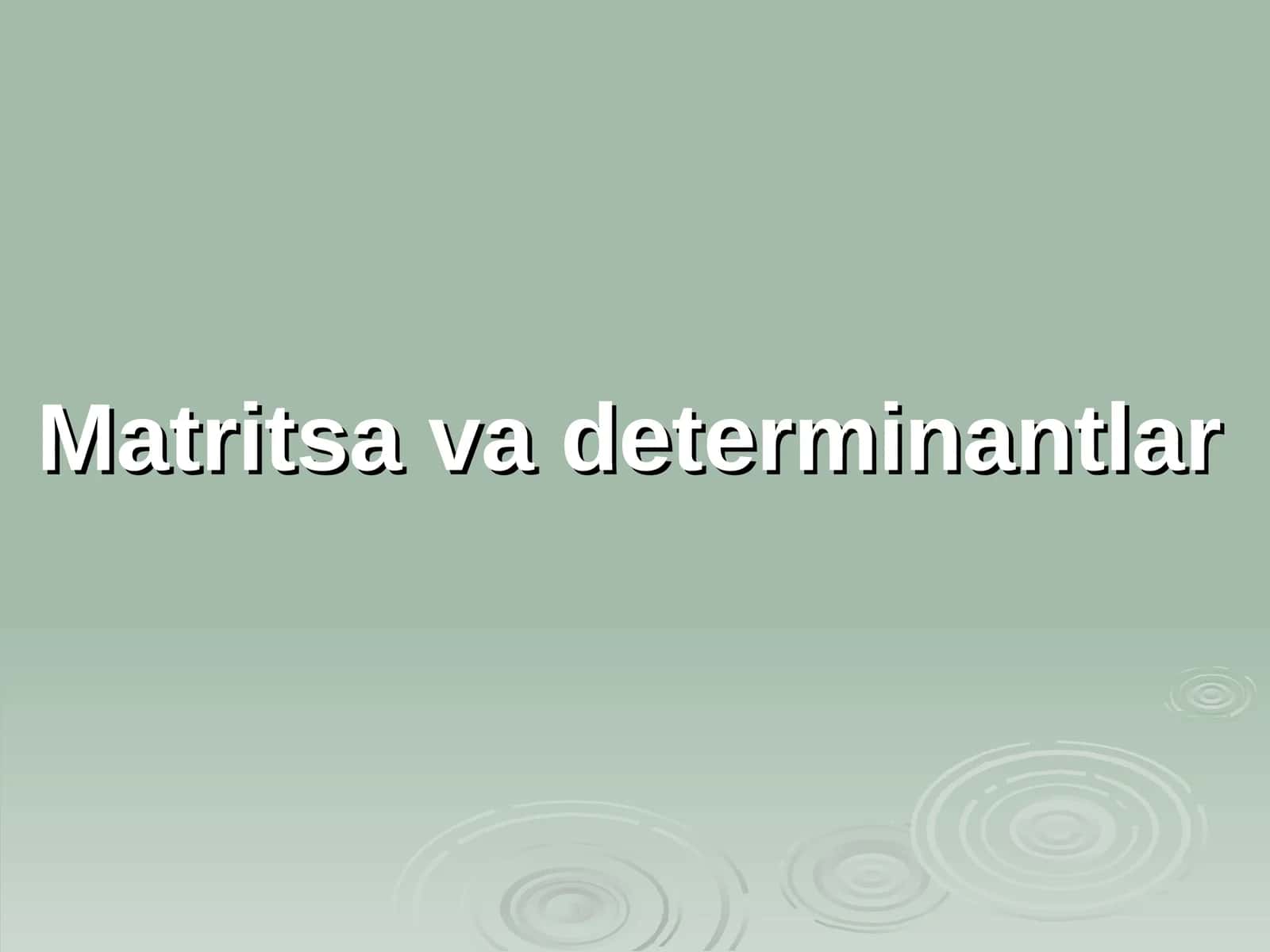 Matritsa vа dеtеrminаntlаr 1