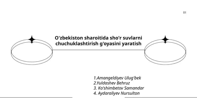 Sho'r suvlarni chuchuklashtirish g'oyasi 1