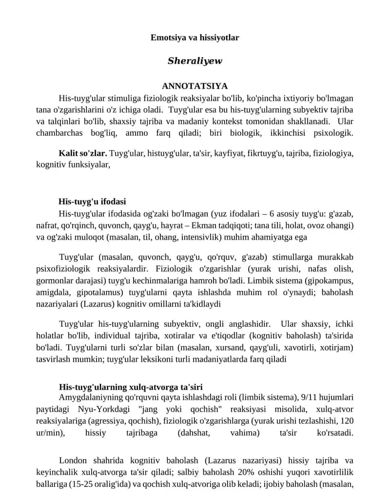 Emotsiya va hissiyotlar 1