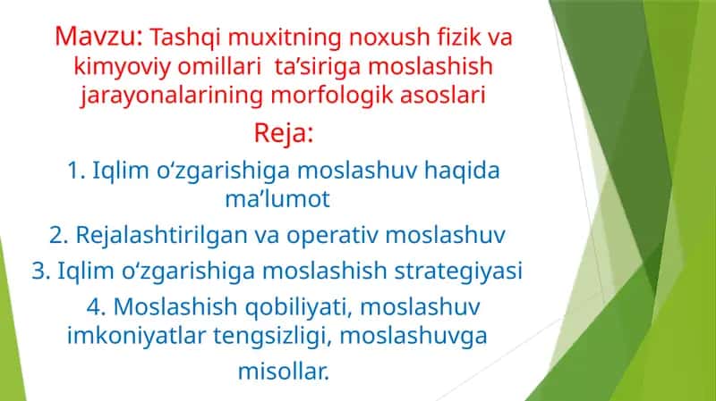 Tashqimuxitning noxush fizika va kimyoviy omillari ta'siri 1