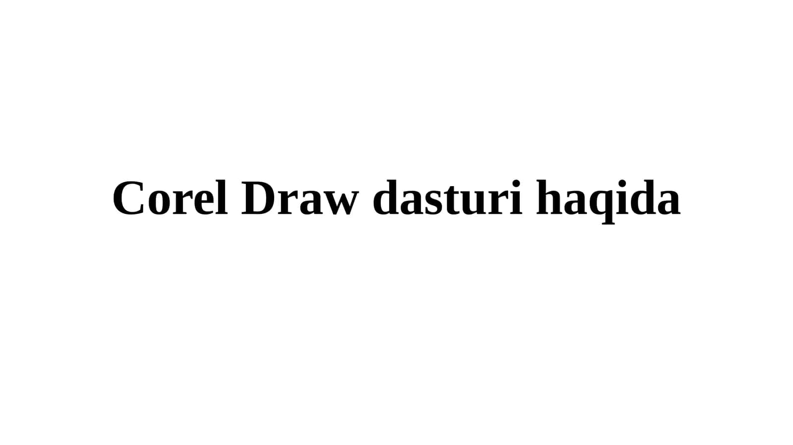 Corel Draw 1