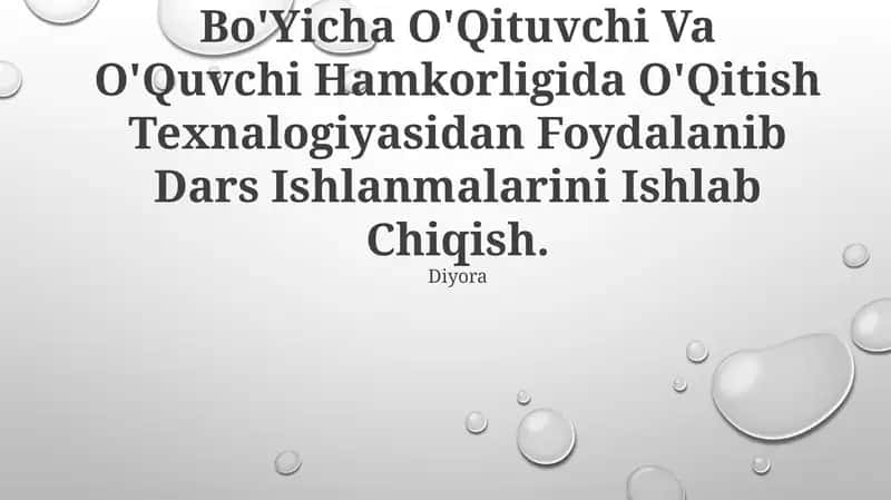 Nuklein Kislotalar Mavzusini Bo'Yicha O'Qituvchi Va O'Quvchi Hamkorligida O'Qitish Texnalogiyasidan Foydalanib Dars Ishlanmalarini Ishlab Chiqish 1