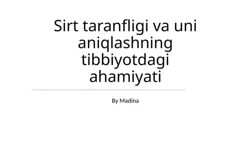 Sirtuinlar Tarangligi va Uni Aniqlashning Tibbiyotdagi Ahamiyati 1