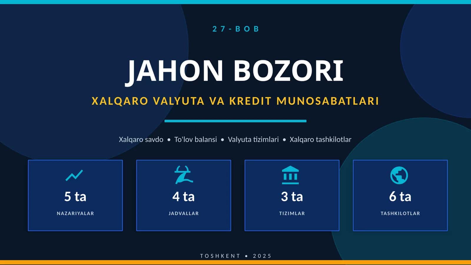 JAHON BOZORI XALQARO VALYUTA VA KREDIT MUNOSABATLARI 1