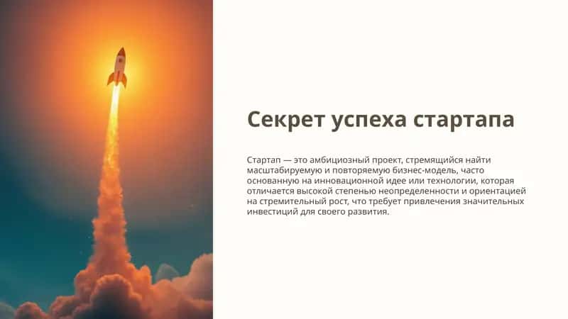 Презентация успех стартапа 1