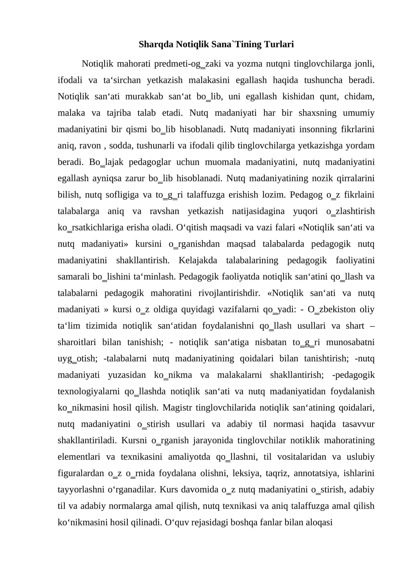 sharqda notiqlik sana`tining turlar 1