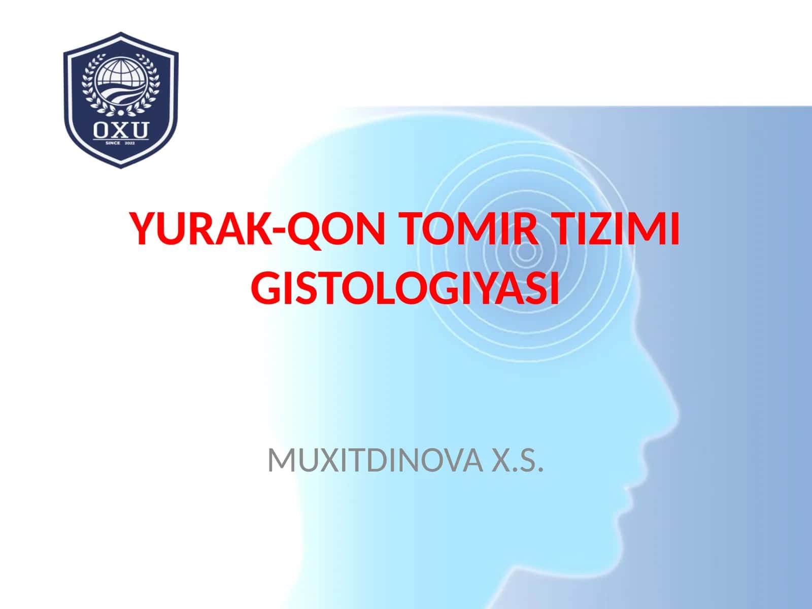 YURAK-QON TOMIR TIZIMI GISTOLOGIYASI 1