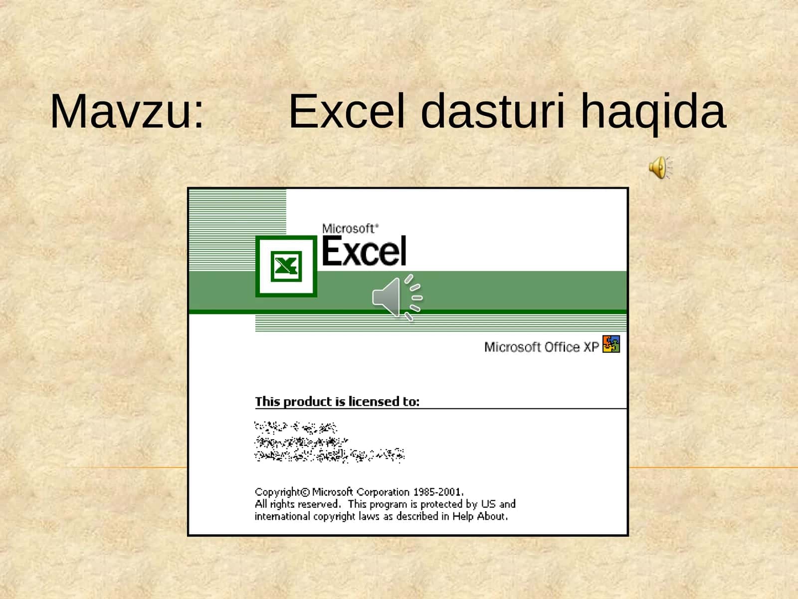 Excel dasturi haqida 1