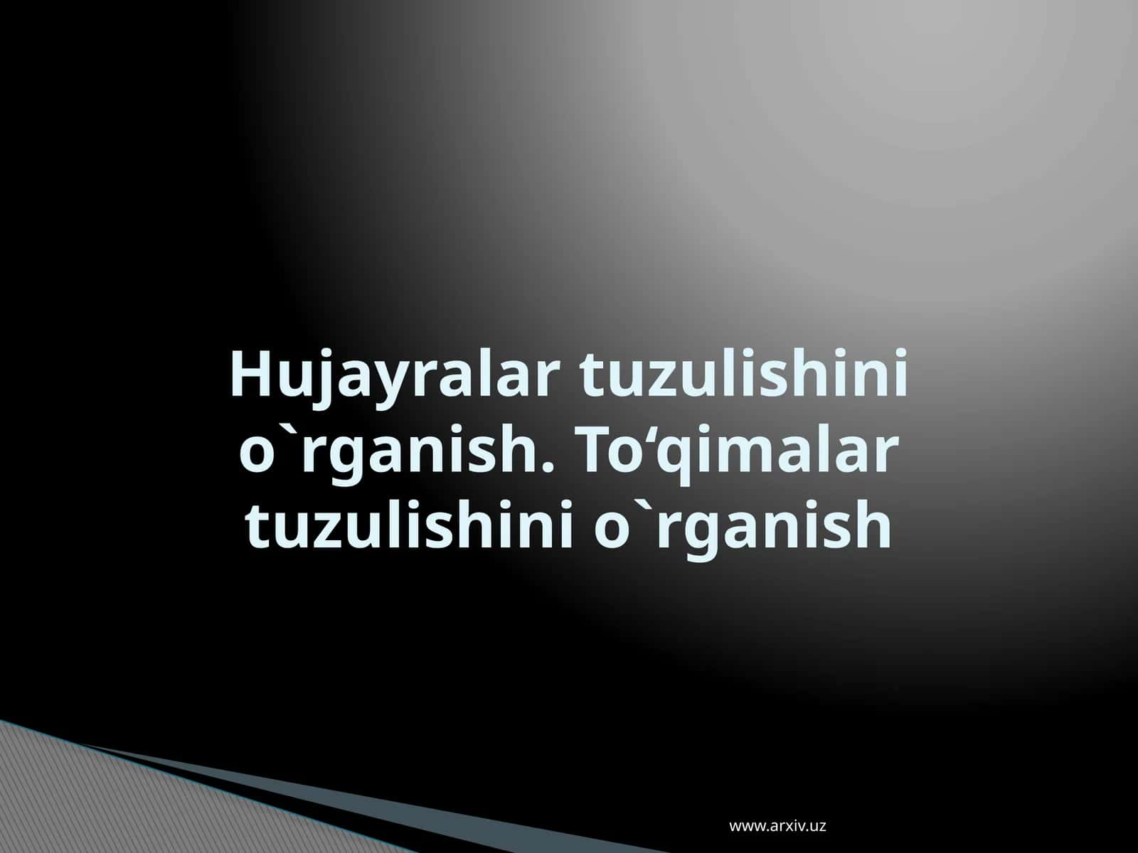 Онтогенезда тўқималарнинг шаклланиши 1