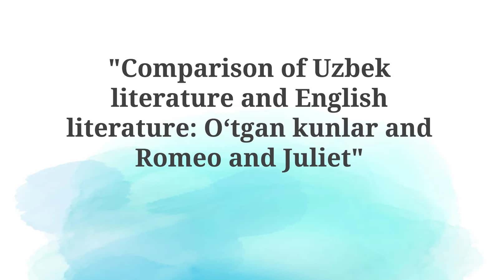 Literary Echoes: Exploring 'Days Gone By' and 'Romeo and Juliet' 1