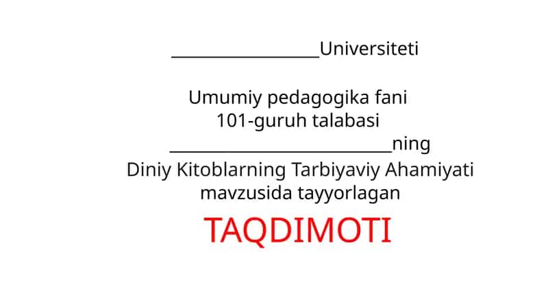 Diniy Kitoblarning Tarbiyaviy Ahamiyati 1