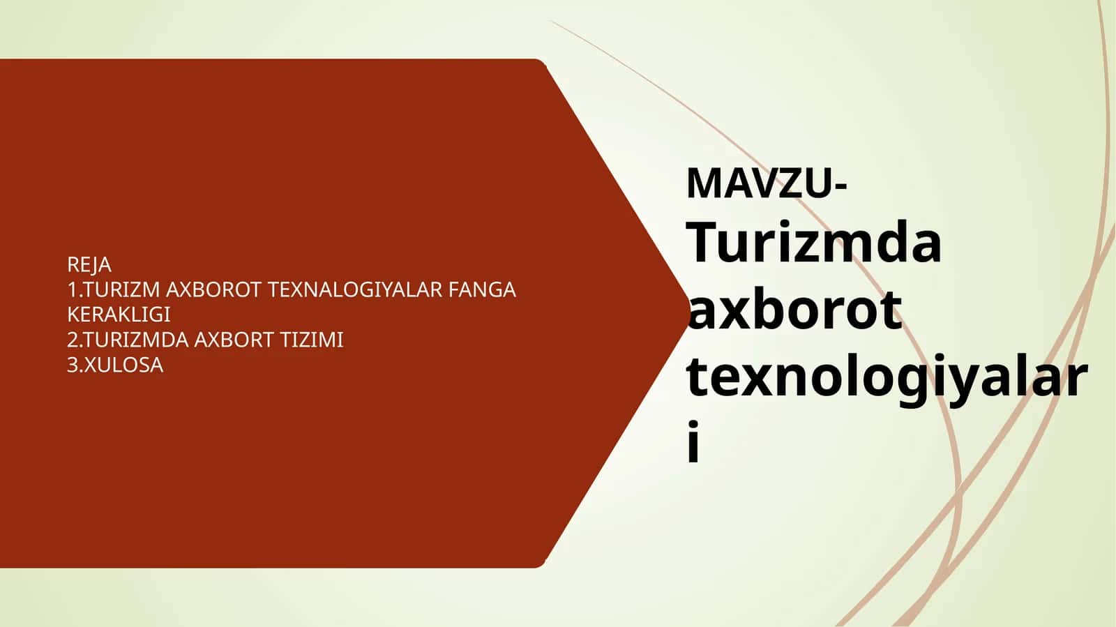 Turizmda axborot texnologiyalari 1