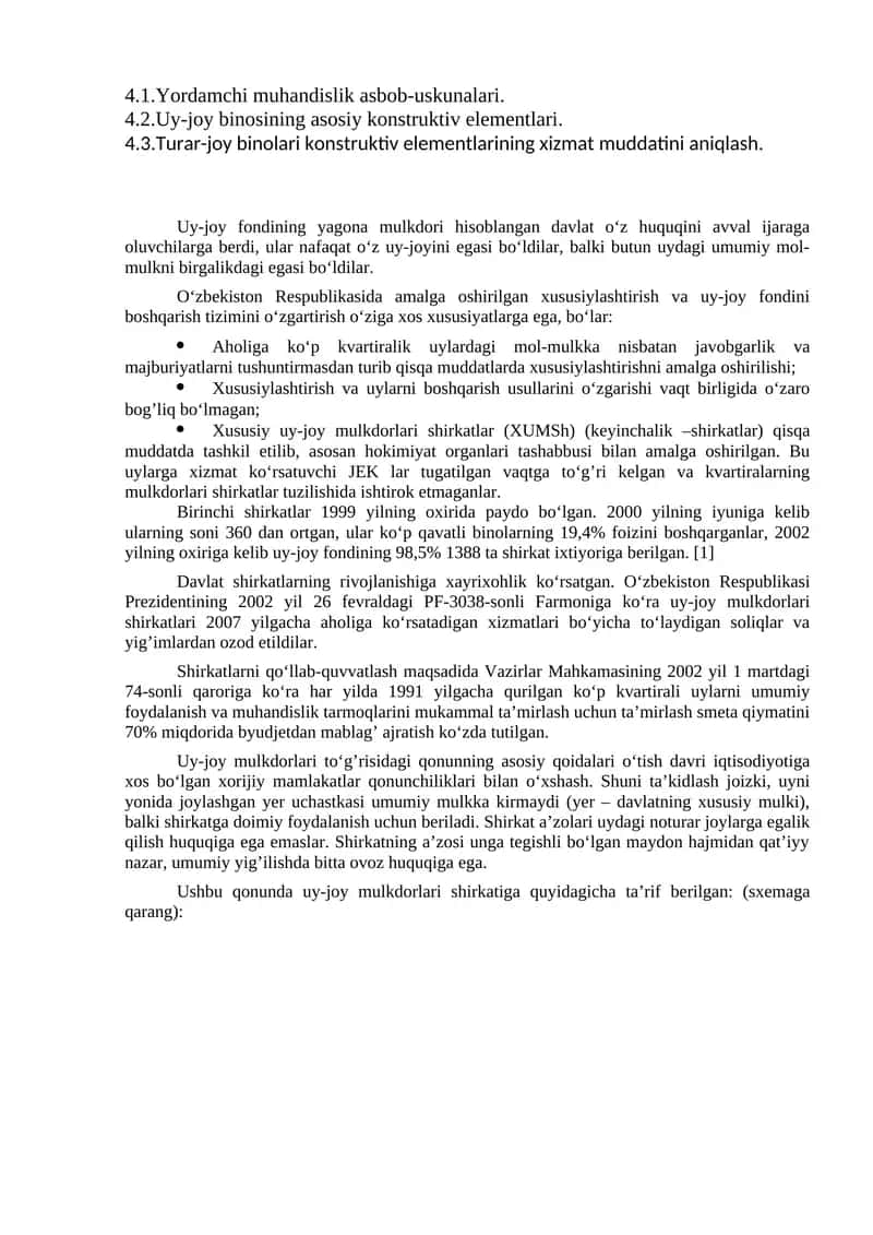 Turar-joy binolari konstruktiv elementlarining xizmat muddatini aniqlash 1