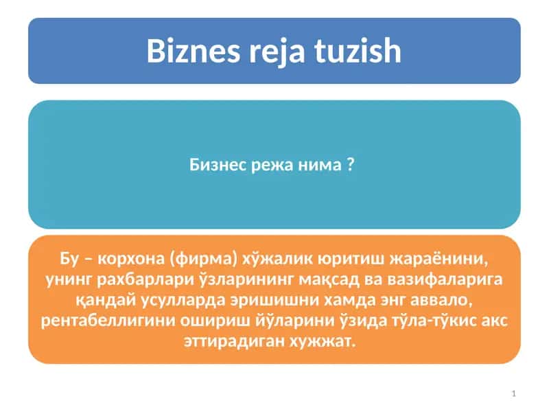 Biznes reja tuzish 1
