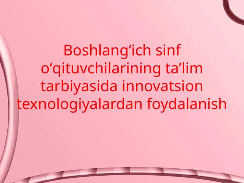 Pedagogik texnologiyalar 1